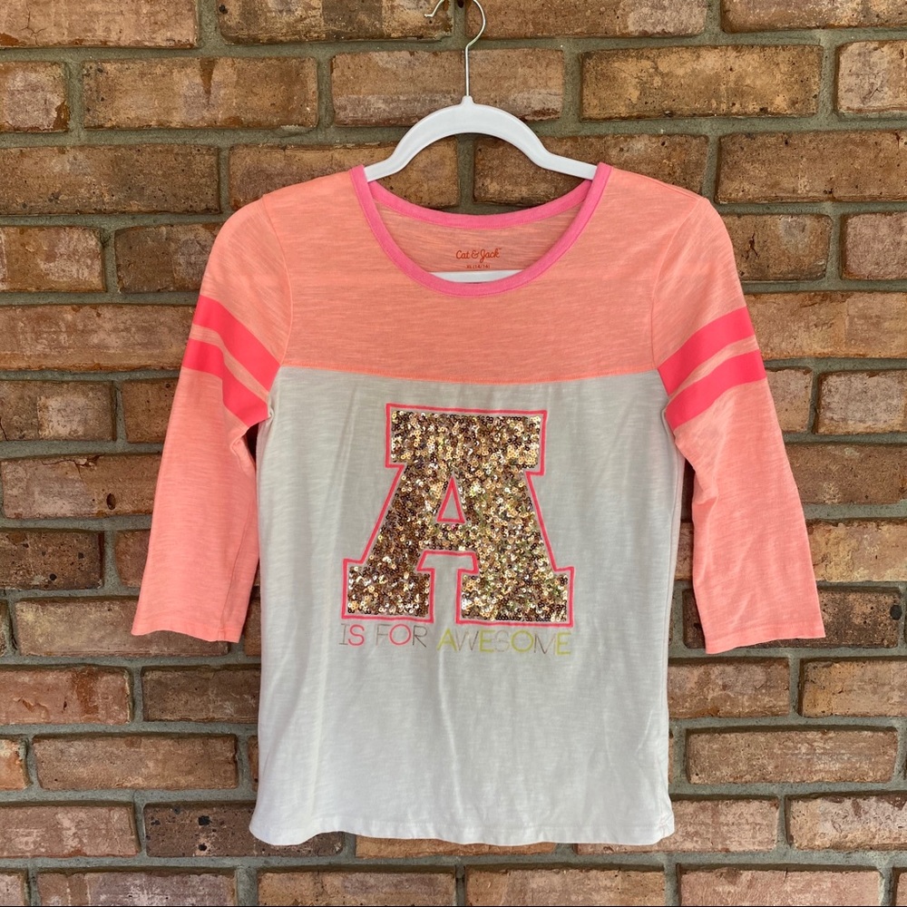 Cat & Jack Girls Quarter Sleeve T-shirt